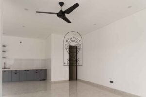 Modern unfurnished living area in Villa Fenja Umalas