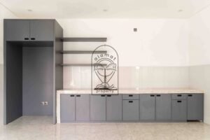 Modern unfurnished kitchen area in Villa Fenja Umalas