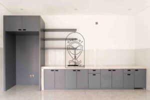 Modern unfurnished kitchen area in Villa Fenja Umalas