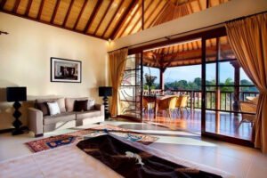 3 bedroom villa Umalas master bedroom Balinese style interior