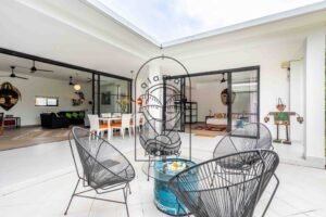 Sunny terrace lounge space villa rental ubud