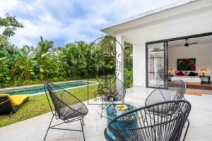 Sunny terrace lounge space villa rental ubud