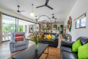 kitchen and living villa rental Ubud