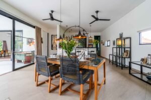 kitchen and living villa rental Ubud