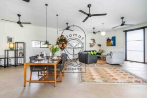 kitchen and living villa rental Ubud