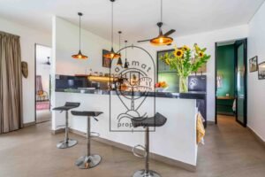 kitchen and living villa rental Ubud