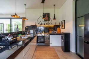 kitchen and living villa rental Ubud