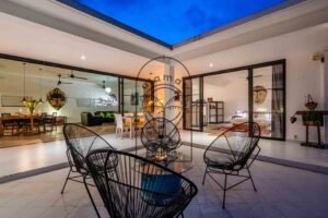 Sunny terrace lounge space villa rental ubud