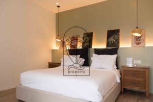 night ambiance in cozy bedroom of Villa Aruna Sari Bali